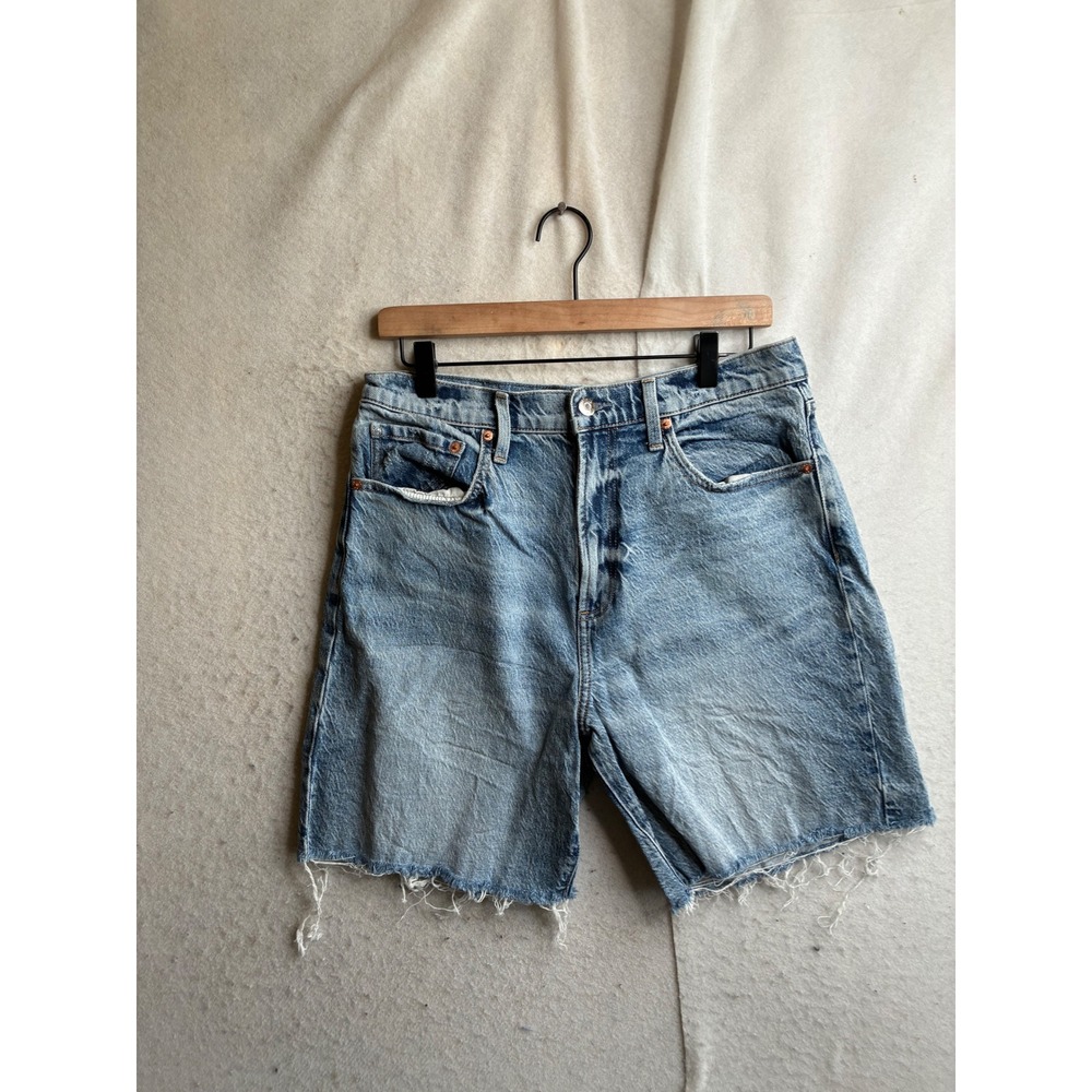 Pistola Bolero High Rise Cut Off Denim Shorts Light Wash Blue 30 P00024003RJ